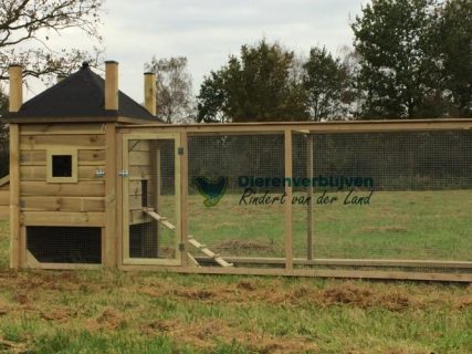Hooiberg met ren mini geschikt voor kippen en konijnen.