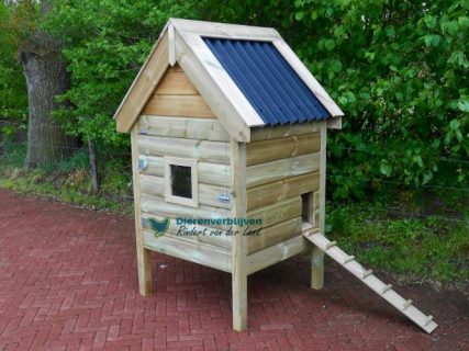 Kippenhok op poten zonder ren voor 5 kippen.